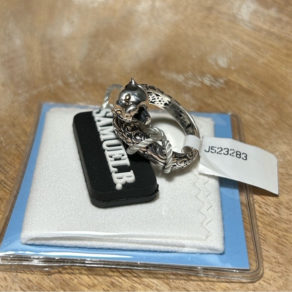 NWT Samuel B Sterling Silver 18K Gold Leopard Bypass Ring - Picture 4 of 16